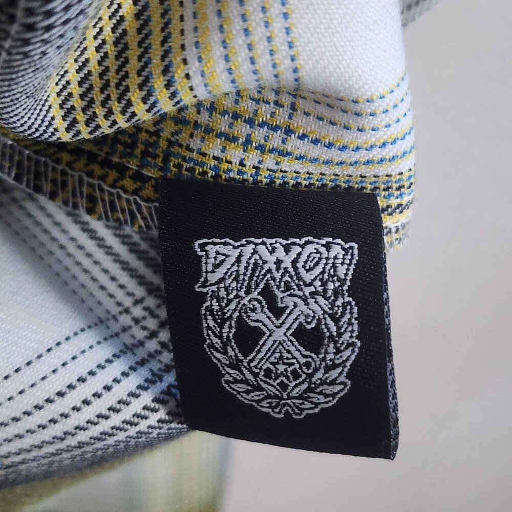 Dixxon Sublime Flannel Shirt Mens Extra Large White Yellow Plaid Snap Button - Picture 7 of 11